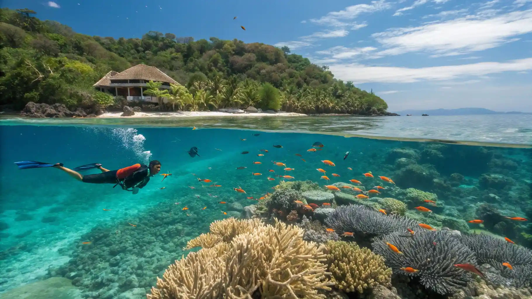 snorkeling in crystal beach | sumba private island resort